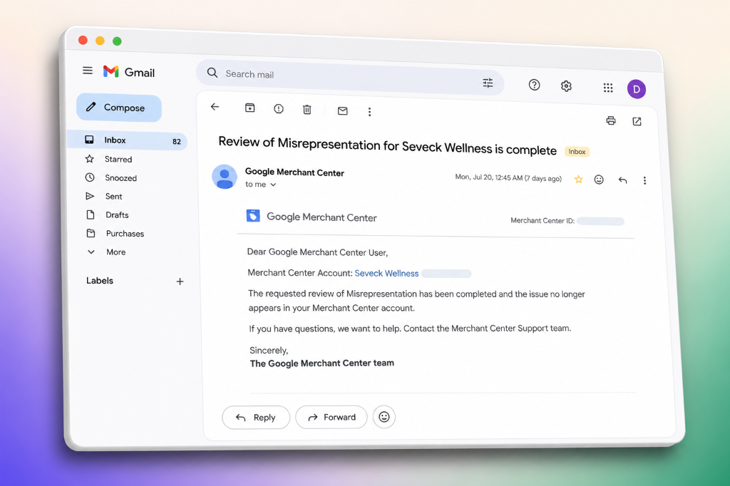 Seveck Wellness Google Merchant Center Review Complete Approval