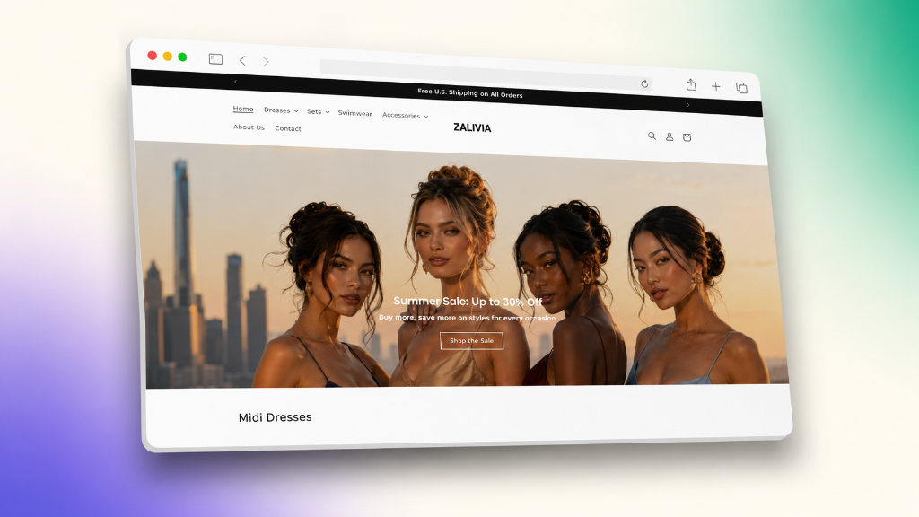 Zalivia Fashion Storefront